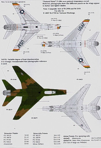 Xtradecal 48084 1:48 North-American F-100D/F Super Sabre Part 2