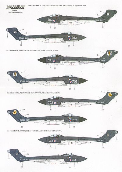 Xtradecal 48089 1:48 de Havilland Sea Vixen FAW.2