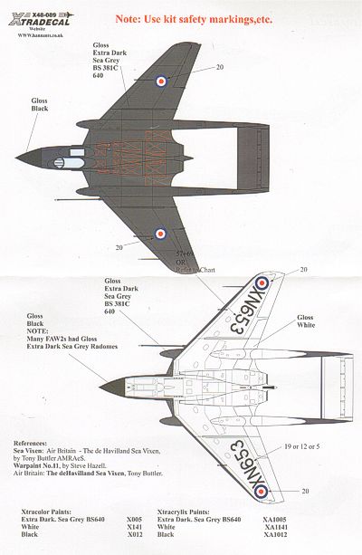 Xtradecal 48089 1:48 de Havilland Sea Vixen FAW.2