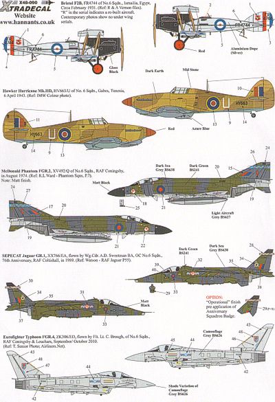 Xtradecal 48090 1:48 History of RAF 6 Sqn 1931-2010