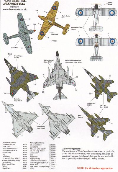 Xtradecal 48090 1:48 History of RAF 6 Sqn 1931-2010