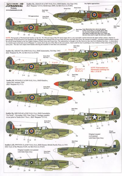 Xtradecal 48094 1:48 Supermarine Seafire Mk.II/III/XVII