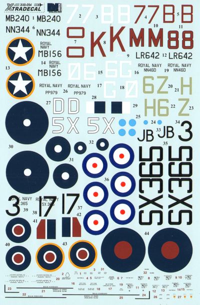 Xtradecal 48094 1:48 Supermarine Seafire Mk.II/III/XVII