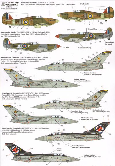 Xtradecal 48096 1:48 RAF 111 Squadron History Part 1