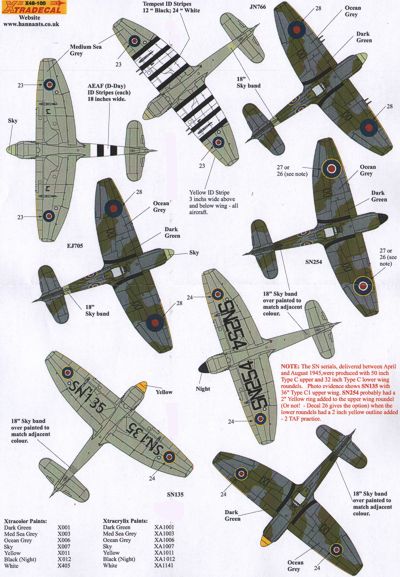 Xtradecal 48100 1:48 Hawker Tempest Mk.V