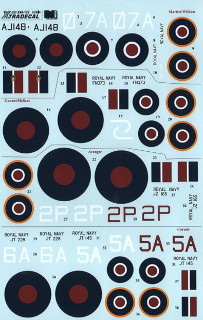 Xtradecal 48102 1:48 Yanks with Roundels U.S. Aircraft in the FAA Part 1