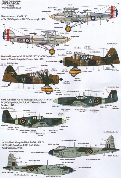 Xtradecal 48106 1:48 RFC/RAF 100 Years of 4 Squadron Part 1