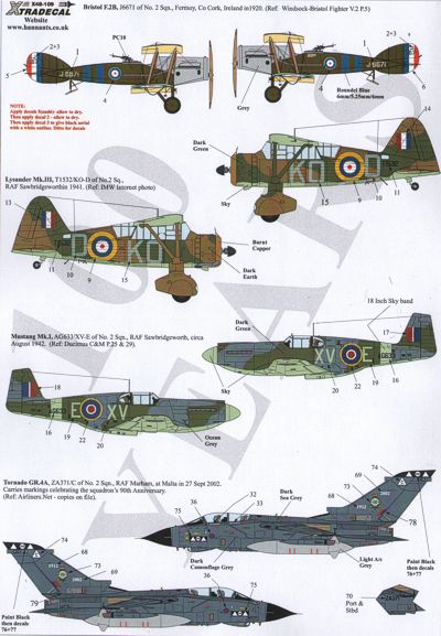 Xtradecal 48109 1:48 RFC/RAF 100 Years of Shiny 2 Squadron