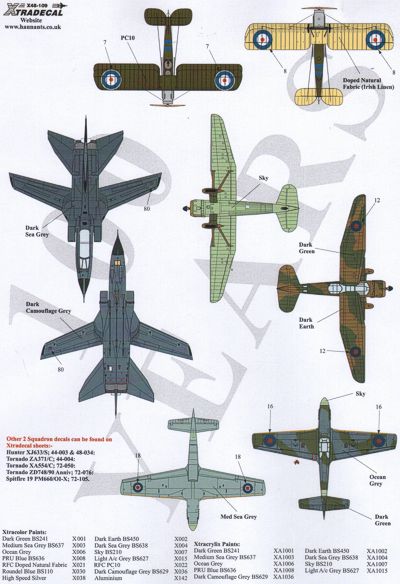 Xtradecal 48109 1:48 RFC/RAF 100 Years of Shiny 2 Squadron