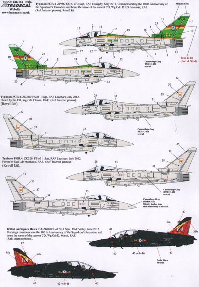 Xtradecal 48114 1:48 RAF Anniversary Update 2011/12