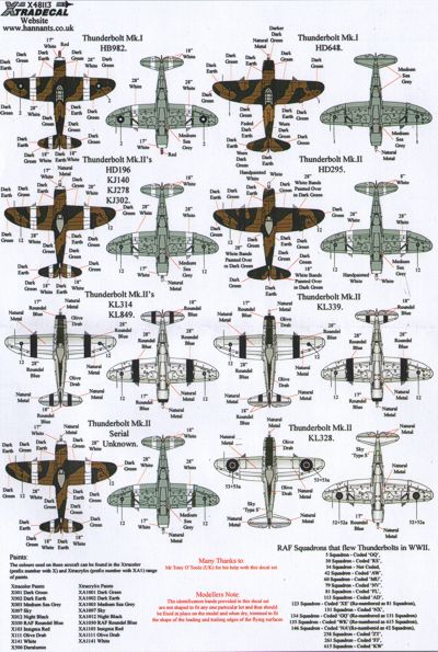 Xtradecal 48115 1:48 Yanks with Roundels Republic P-47D Thunderbolt in RAF/SEAC Service Part 4