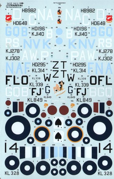 Xtradecal 48115 1:48 Yanks with Roundels Republic P-47D Thunderbolt in RAF/SEAC Service Part 4