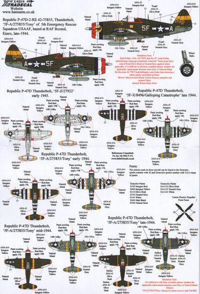 Xtradecal 48116 1:48 Republic P-47D Thunderbolt 5th Emergency Rescue Squadron