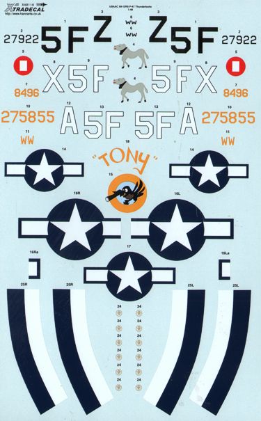 Xtradecal 48116 1:48 Republic P-47D Thunderbolt 5th Emergency Rescue Squadron