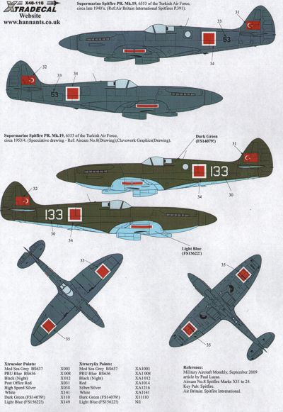 Xtradecal 48118 1:48 Supermarine Spitfire PR Mk.XIX