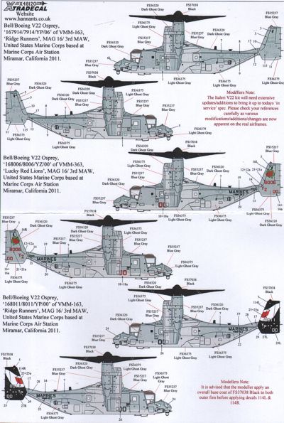 Xtradecal 48120 1:48 Bell-Boeing V22 Osprey