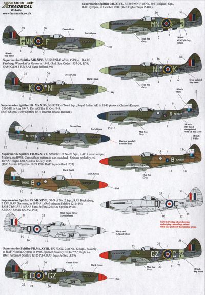 Xtradecal 48127 1:48 Supermarine Spitfire Mk.XIVE/XVIII