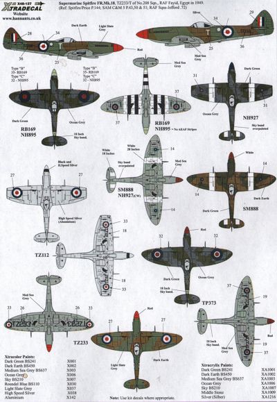 Xtradecal 48127 1:48 Supermarine Spitfire Mk.XIVE/XVIII