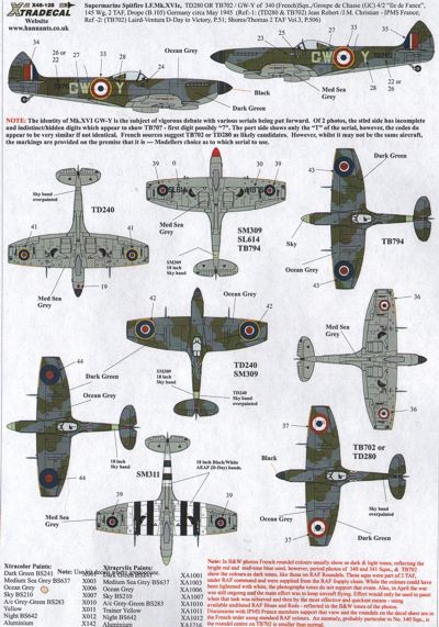 Xtradecal 48128 1:48 Supermarine Spitfire Mk.XVI