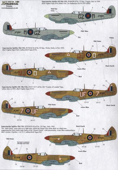 Xtradecal 48129 1:48 Supermarine Spitfire Mk.VIII