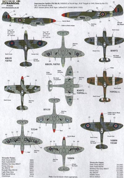 Xtradecal 48130 1:48 Supermarine Spitfire Mk.XIV/XVIII