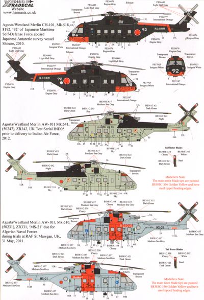 Xtradecal 48131 1:48 Agusta-Westland Merlin