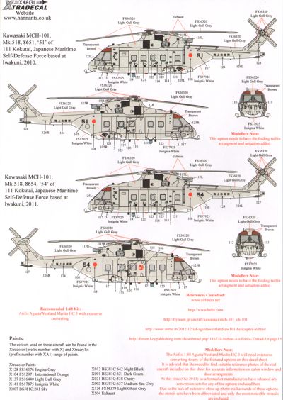 Xtradecal 48131 1:48 Agusta-Westland Merlin