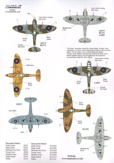 Xtradecal 48132 1:48 Supermarine Spitfire Mk.Vb/Mk.Vc