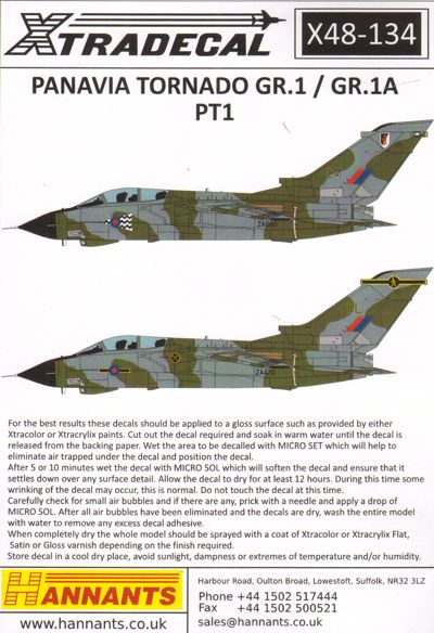 Xtradecal 48134 1:48 Panavia Tornado GR.1/1A Part 1