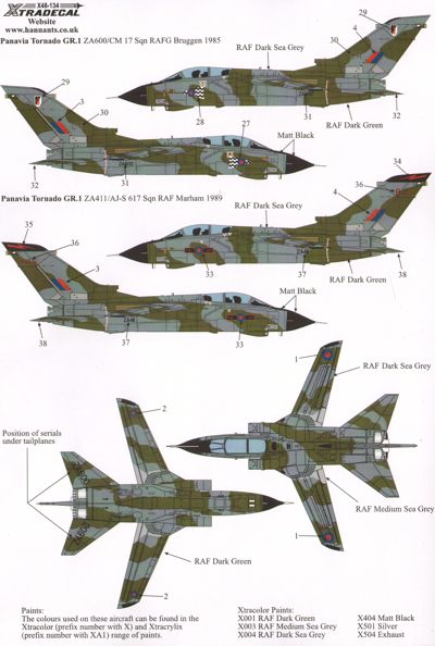 Xtradecal 48134 1:48 Panavia Tornado GR.1/1A Part 1