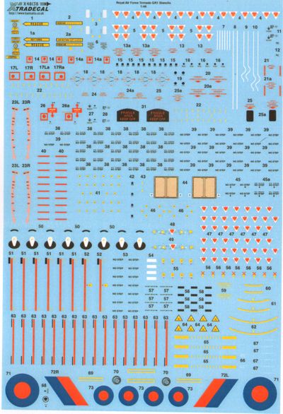 Xtradecal 48138 1:48 Panavia Tornado Gr.1 Stencil Data