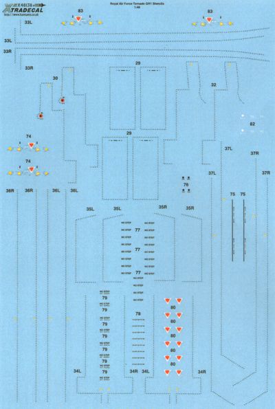 Xtradecal 48138 1:48 Panavia Tornado Gr.1 Stencil Data