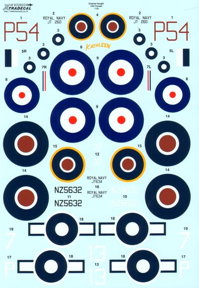 Xtradecal 48141 1:48 Vought F4U-1 Corsair II/Goodyear FG-1D