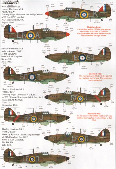 Xtradecal 48144 1:48 Hawker Hurricane Mk.I Battle of Britain 75th Anniversary