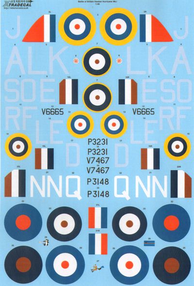 Xtradecal 48144 1:48 Hawker Hurricane Mk.I Battle of Britain 75th Anniversary