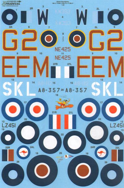 Xtradecal 48148 1:48 Bristol Beaufighter Mk.X, TF Mk.X, Mk.21 & TT Mk.21