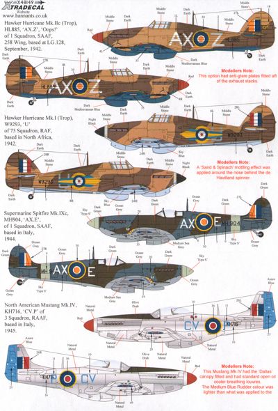 Xtradecal 48149 1:48 Fighters over North Africa and the Mediterranean Part 1