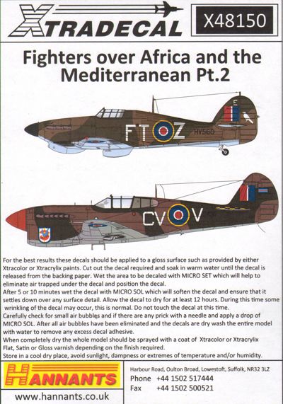 Xtradecal 48150 1:48 Fighters over North Africa and the Mediterranean Part 2