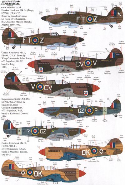 Xtradecal 48150 1:48 Fighters over North Africa and the Mediterranean Part 2