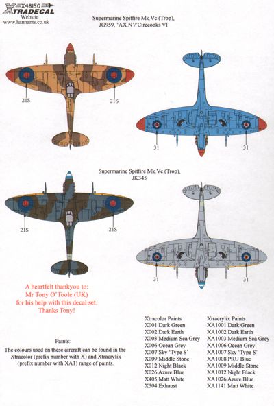 Xtradecal 48150 1:48 Fighters over North Africa and the Mediterranean Part 2