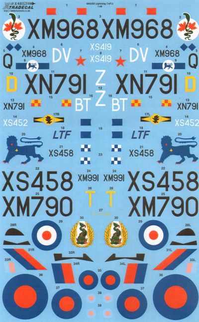 Xtradecal 48153 1:48 BAC/EE Lightning T.4/T.5