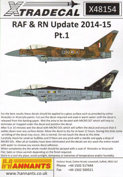 Xtradecal X48154 1:48 RAF/RN Update 2014-2015