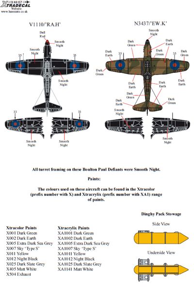 Xtradecal 48157 1:48 Boulton-Paul Defiant Mk.I/NF.II/ASR.Mk.I