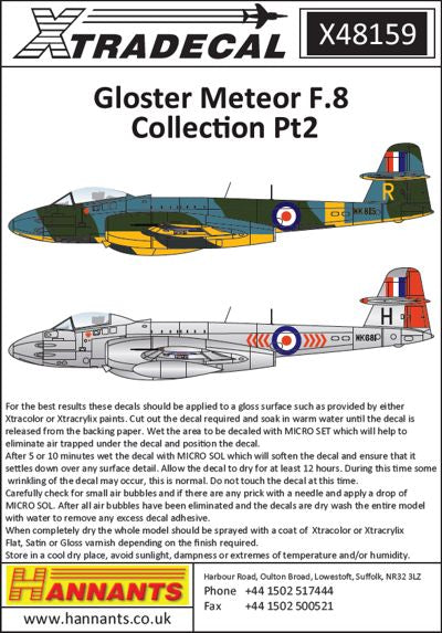 Xtradecal 48159 1:48 Gloster Meteor F.8 Collection Part 2