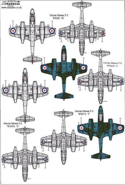 Xtradecal 48159 1:48 Gloster Meteor F.8 Collection Part 2