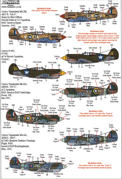 Xtradecal 48163 1:48 Curtiss P-40B Tomahawk (Warhawk) Part 2