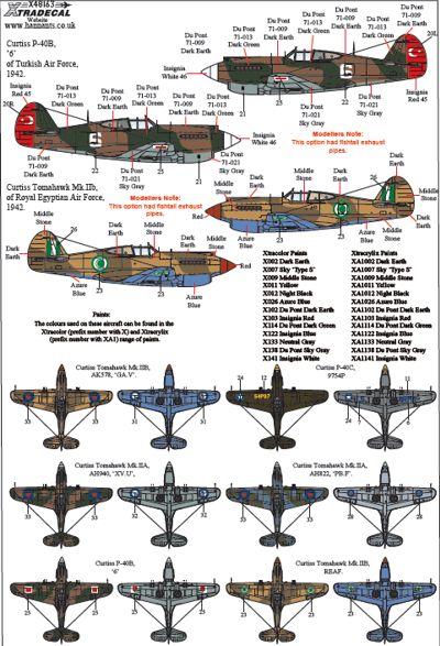 Xtradecal 48163 1:48 Curtiss P-40B Tomahawk (Warhawk) Part 2