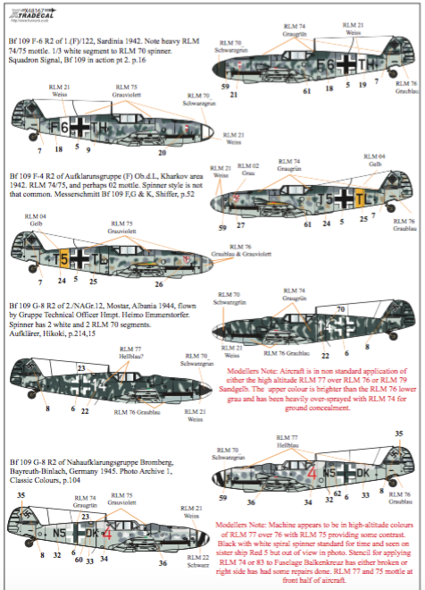 Xtradecal 48167 1:48 Luftwaffe Reconnaissance Fighters