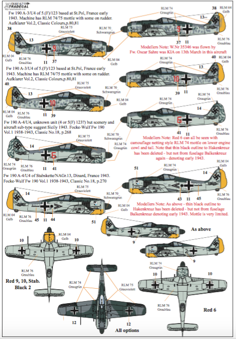 Xtradecal 48167 1:48 Luftwaffe Reconnaissance Fighters