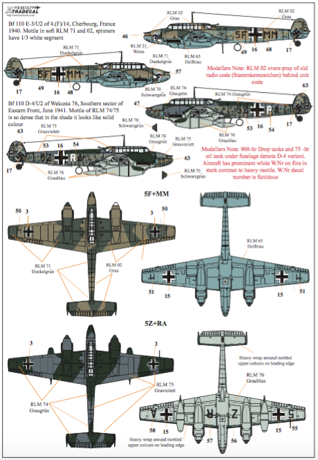 Xtradecal 48167 1:48 Luftwaffe Reconnaissance Fighters